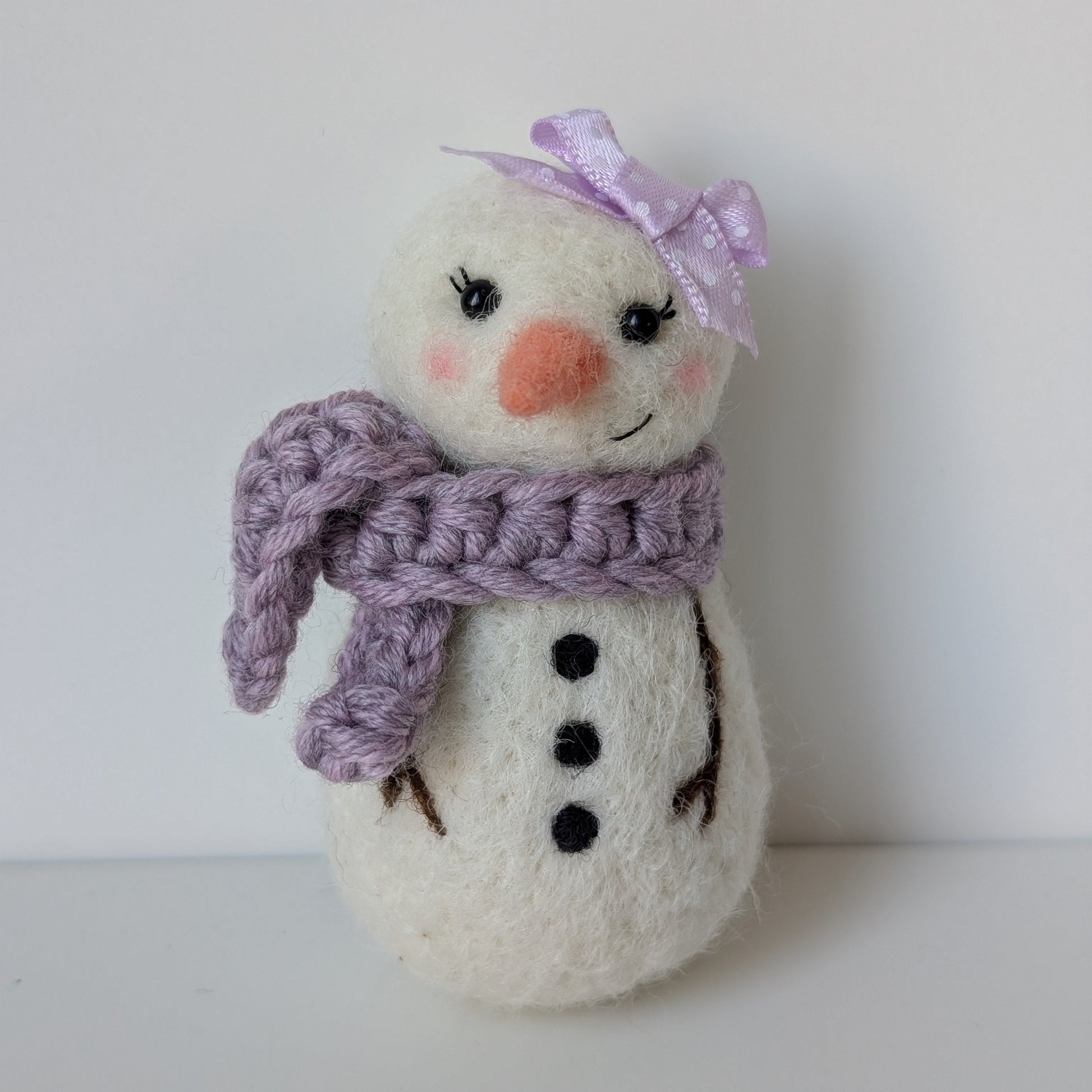 snowgirl with lilac scarf