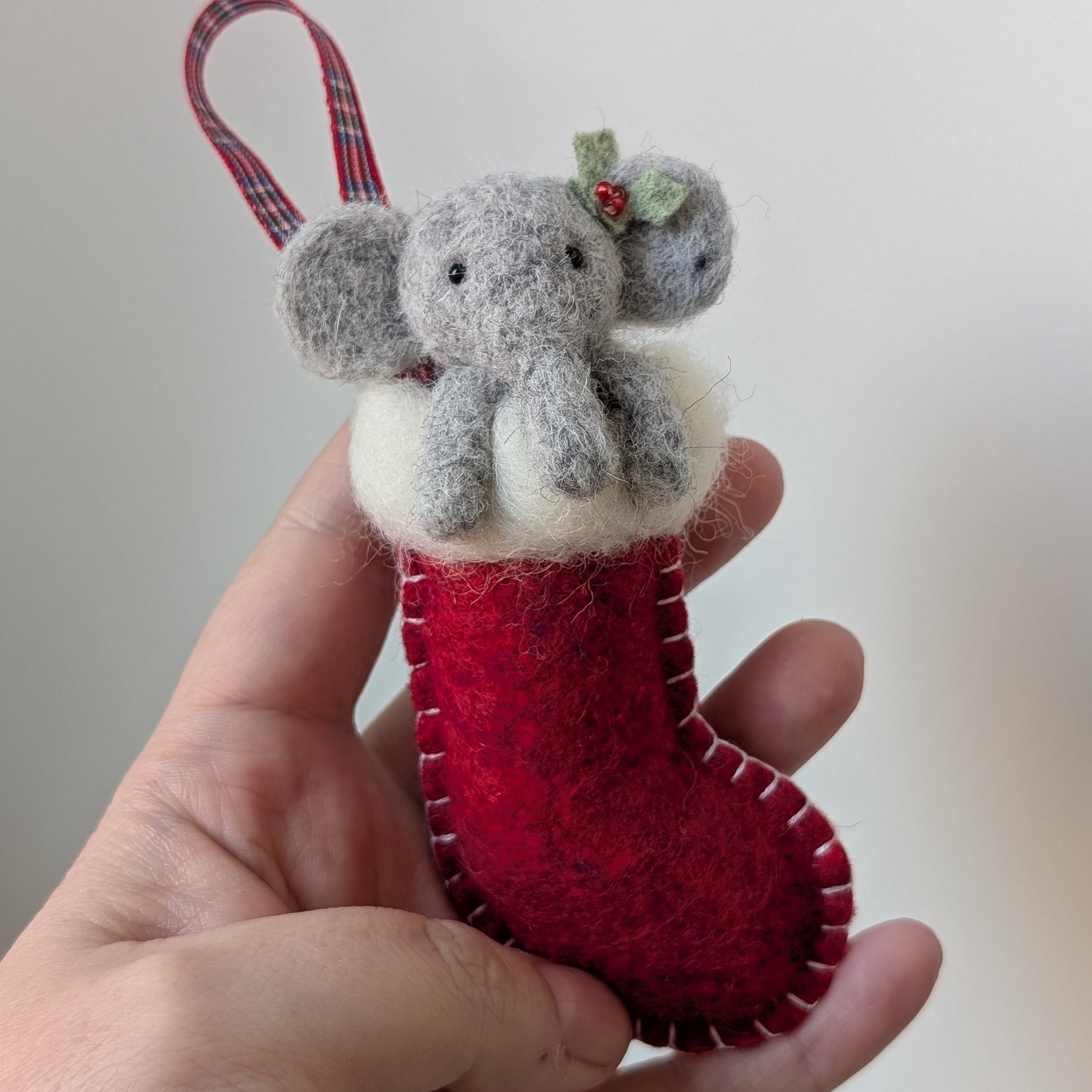 ellephan in a stocking decoration